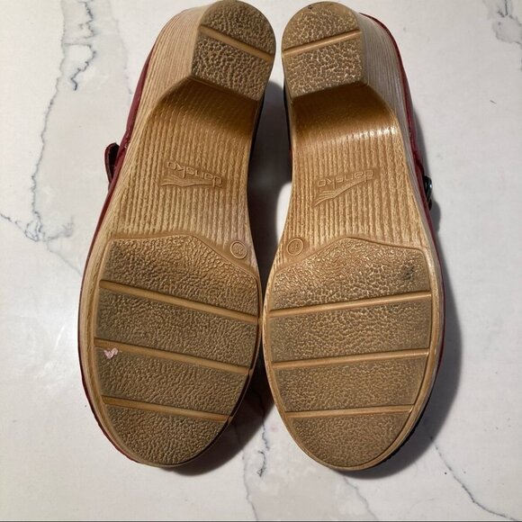 DANSKO Sz 38 Beatrice Mary  Jane Rubber Clog Heel Shoes - Picture 9 of 10